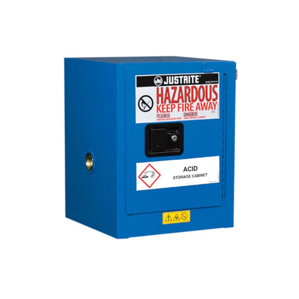 JUSTRITE 860428 Hazardous Material Cabinet, Self Close, 4 Gallon, Royal Blue | CD8CLD JCB8604281 / 8604281 / 8604281