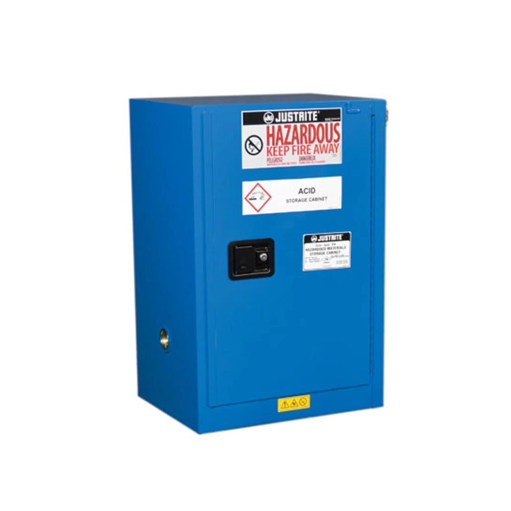 JUSTRITE 861228 Hazardous Material Cabinet, Self Close, 12 Gallon, Royal Blue | CD8CLF 8612281