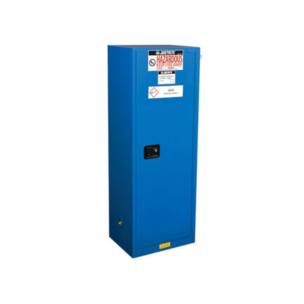 JUSTRITE 862228 Hazardous Material Cabinet, Self Close, 3 Shelves, 22 Gallon, Blue | AG3DYB JCB8622281, 8622281