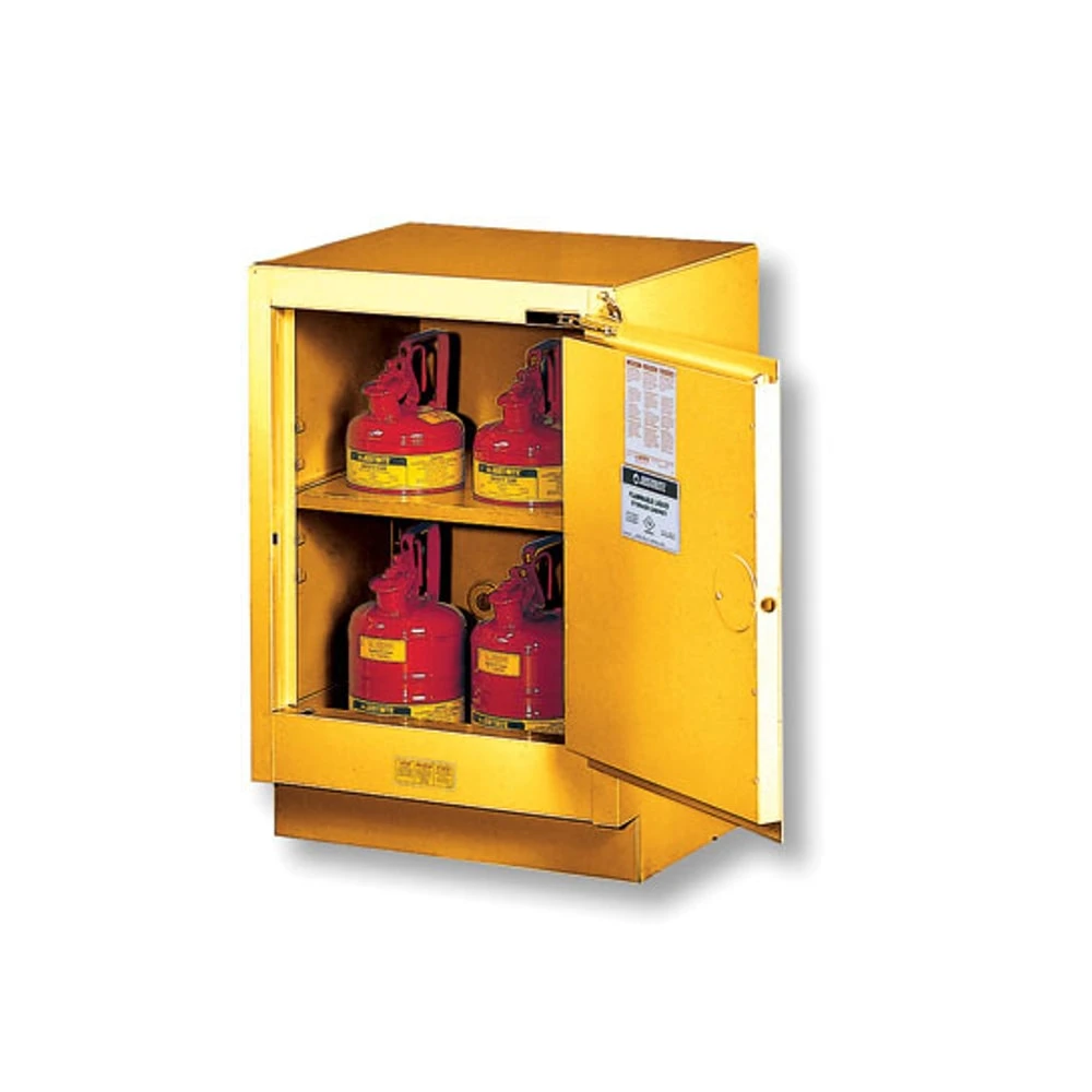 JUSTRITE 882400 Flammable Safety Cabinet, 15 Gallon, 1 Shelf, 1 Door, 24 Inch Size, Yellow | CD8CLZ