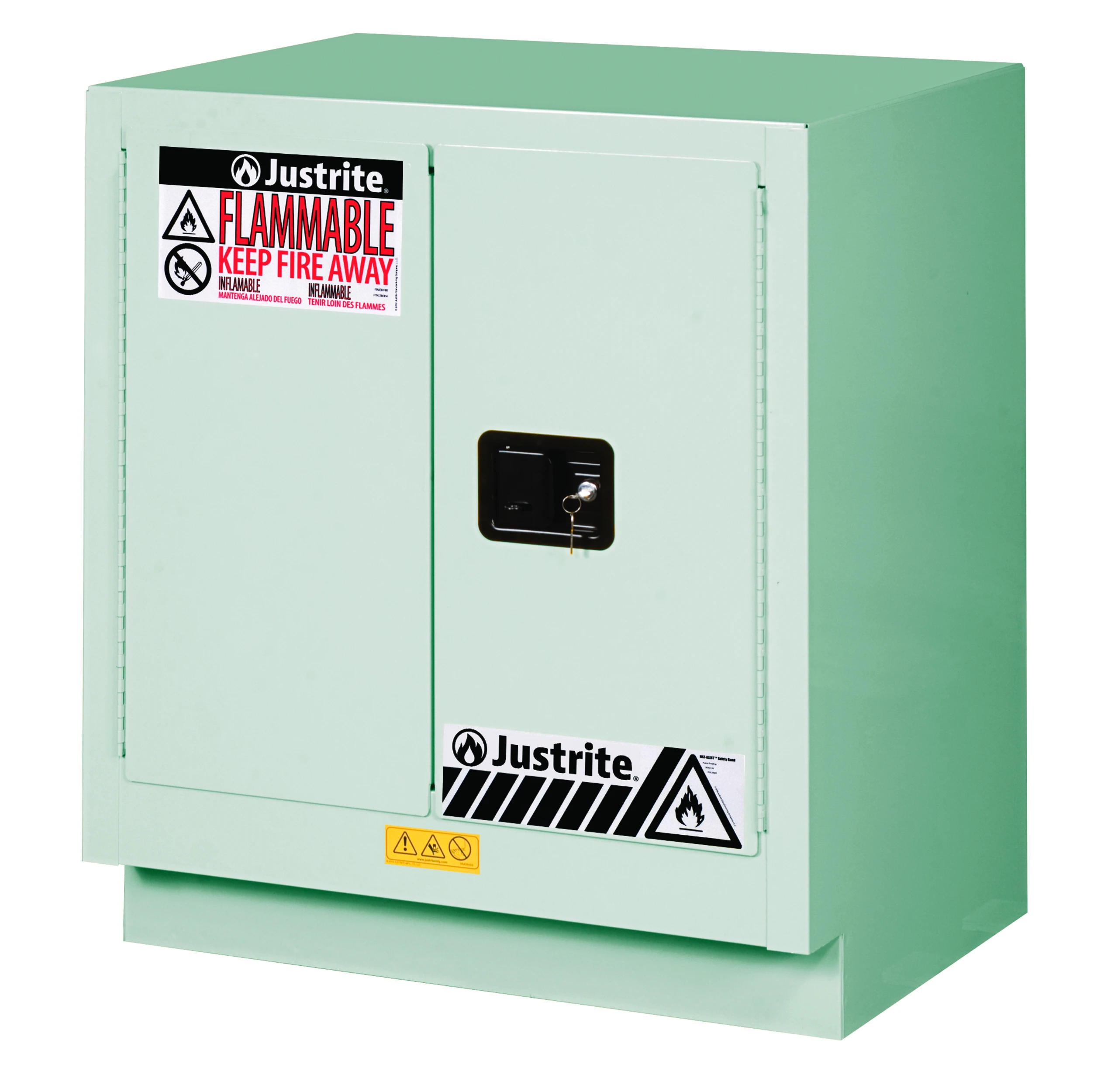 JUSTRITE 883027 Flammable Safety Cabinet, 19 Gallon, 1 Shelf, 2 Doors, 30 Inch Size, Light Neutral | CD8CND