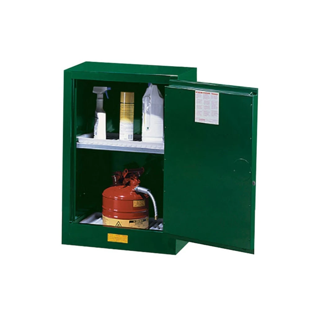 Pesticide Safety Cabinet, 1 Shelf, 1 Door, Self-Close, 12 Gallon, Green