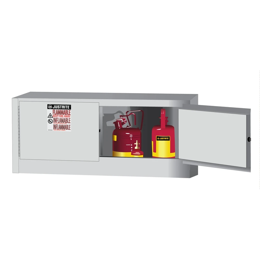 JUSTRITE 891305 Flammable Safety Cabinet, 12 Gallon, 2 Doors, Manual Close, White | CD8CQP 8913051