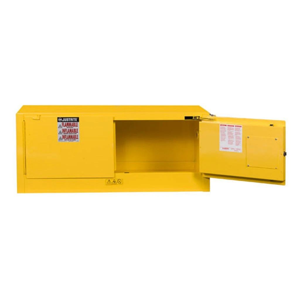 JUSTRITE 891320 Safety Cabinet, Self Close, 12 Gallon, 2 Doors, 457 x 1092 x 457mm Size, Yellow | CD8CQQ JCB8913201, 8913201