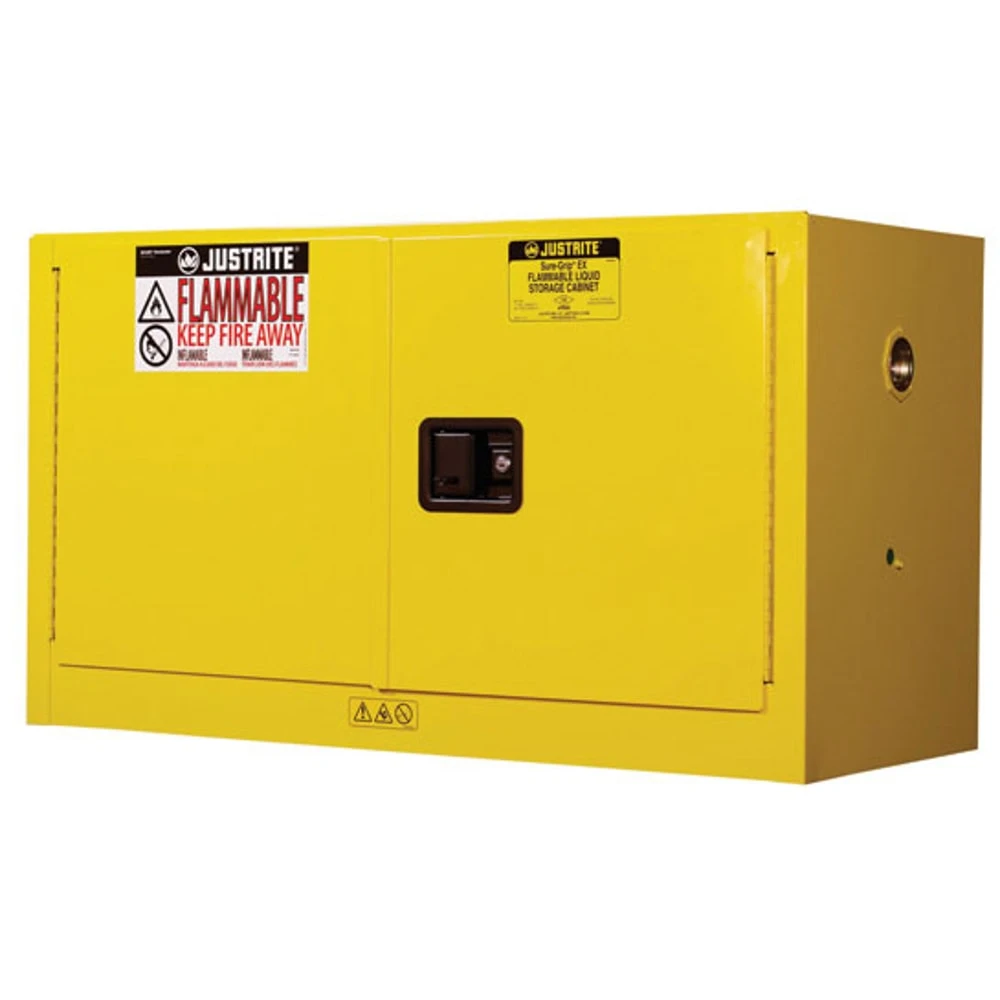 JUSTRITE 891700 Safety Cabinet, Manual Close, 2 Doors, 64L Capacity, 610 x 1092 x 457mm Size, Yellow | AB4LET JCB8917001, 8917001