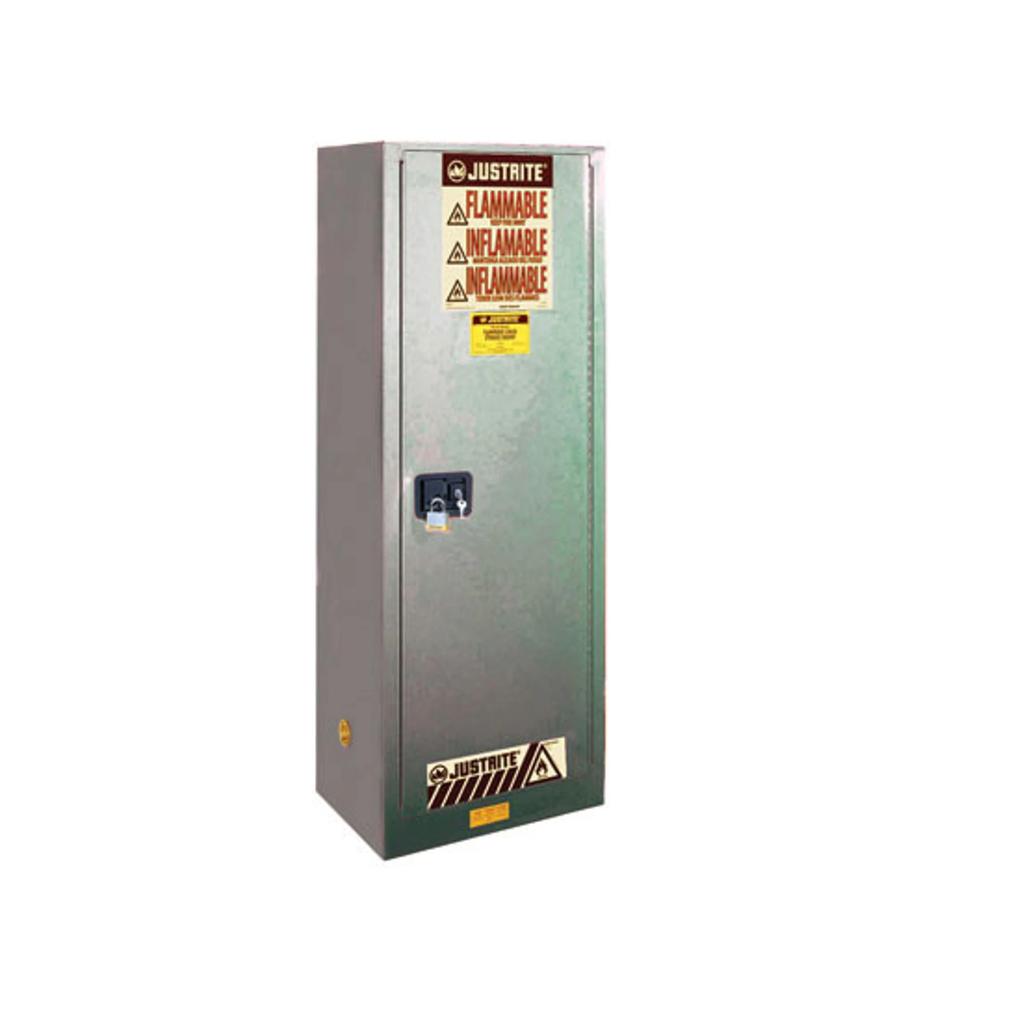 JUSTRITE 892203 Flammable Safety Cabinet, 3 Shelves, 1 Door, Manual Close, Gray, 22 Gallon | CD8CRU 8922031