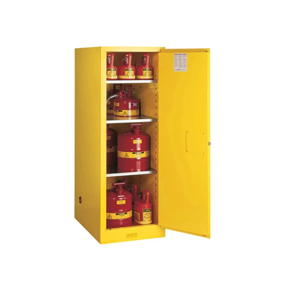 JUSTRITE 895400 Flammable Safety Cabinet, 3 Shelves, 1 Door, Manual Close, 54 Gallon, Yellow | CD8CVP 8954001