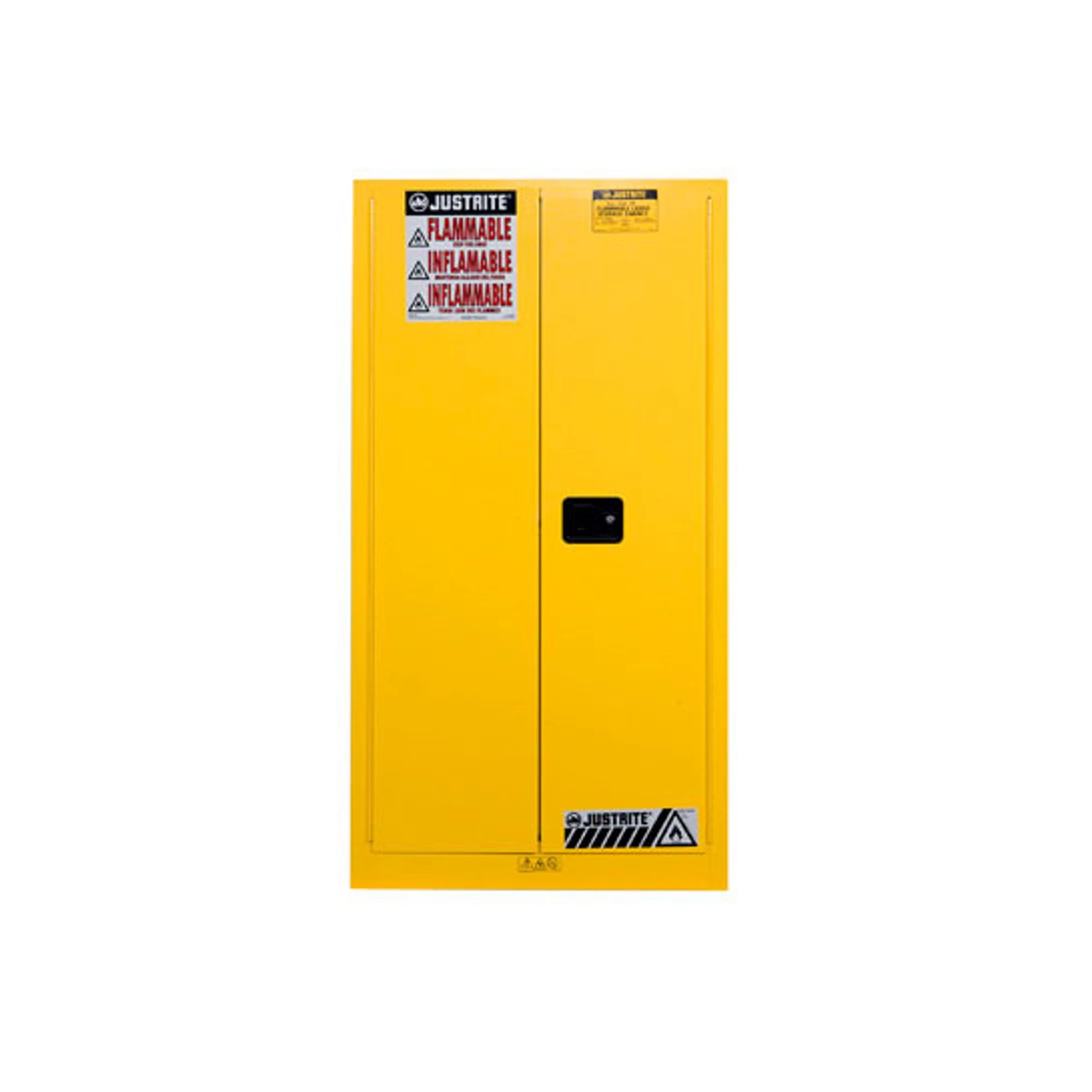 JUSTRITE 896220 Safety Cabinet, 1 Drum Vertical, 1 Shelf, 2 Doors, 55 Gallon, Yellow | CD8CWZ
