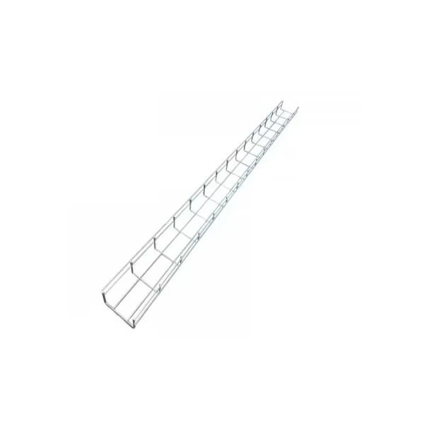 Wire Mesh Cable Tray Straight Section, Electro-Zinc Resistant Steel, 4 Inch W x 2 Inch D