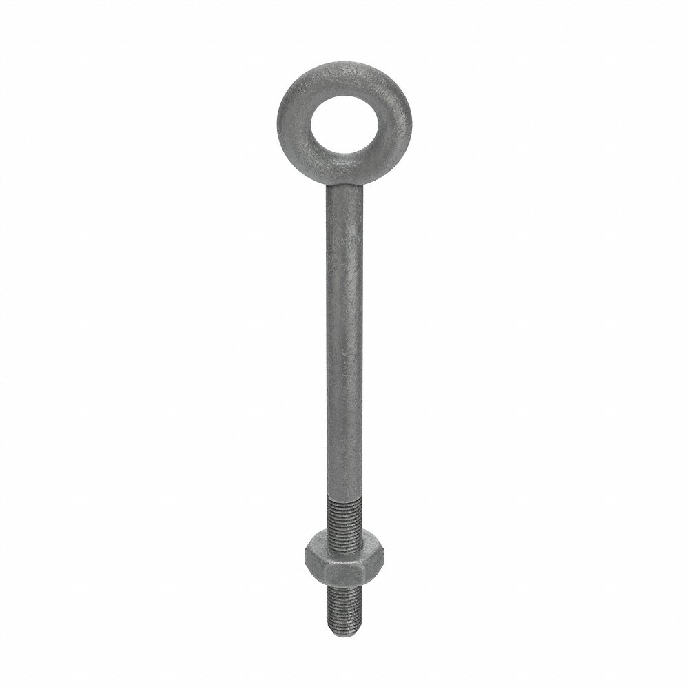 KEN FORGING N2014-18 Eye Bolt, Without Shoulder, Hot Dipped Galvanised, 1-1/2-6 Thread Size, 18 Inch Length | AC9TWV 3JXA1