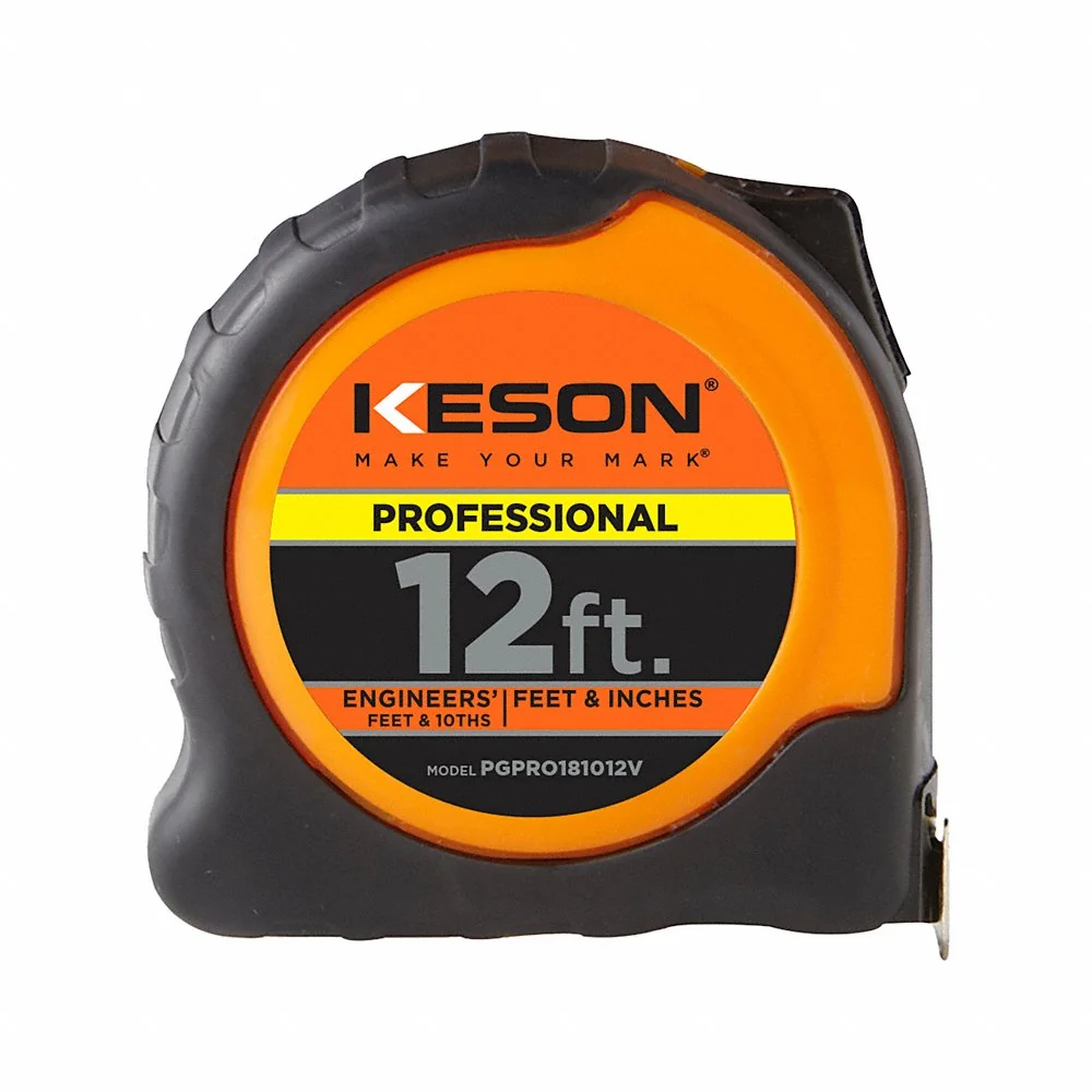 KESON PGPRO181012V Tape Measure, 12ft. Length, ABS | CM7VEQ
