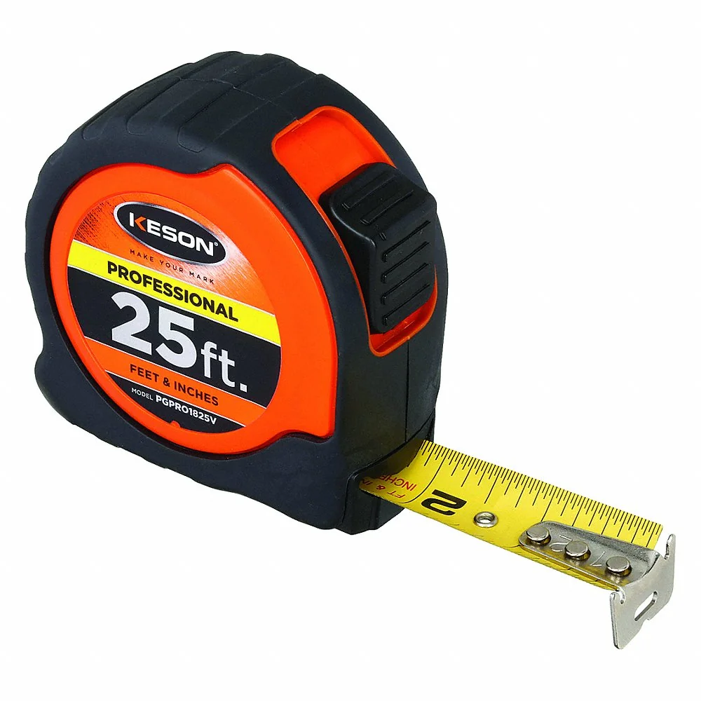 KESON PGPRO1825V Tape Measure 1 Inch x 25 Feet Orange/black | AB6WTZ 22N882