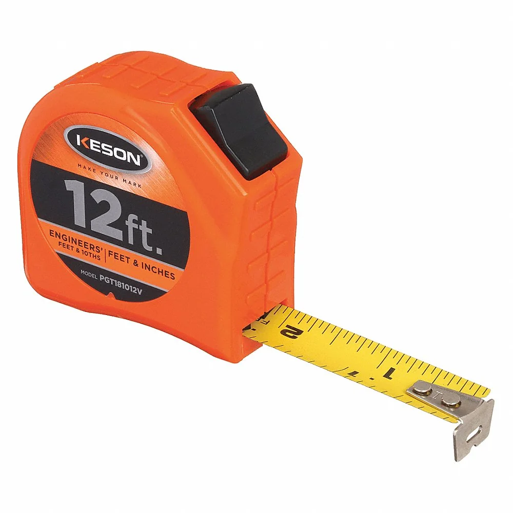 KESON PGT181012V Tape Measure 5/8 Inch x 12 Feet Orange In/ft | AB6WUB 22N884