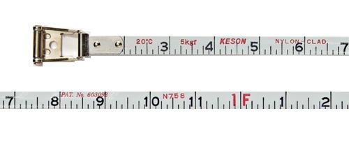 KESON SNR100M Long Tape Measure, Nylon Reinforced Steel Blade, Stainless Steel Housing, 3x Speed Rewind | CM7VDL