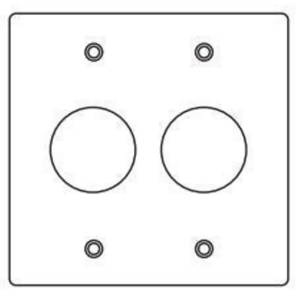 Fittings, Device Box Covers, Two Gang With Coating, 1-13/32 Inch Size Openings 2 Round Receptacles