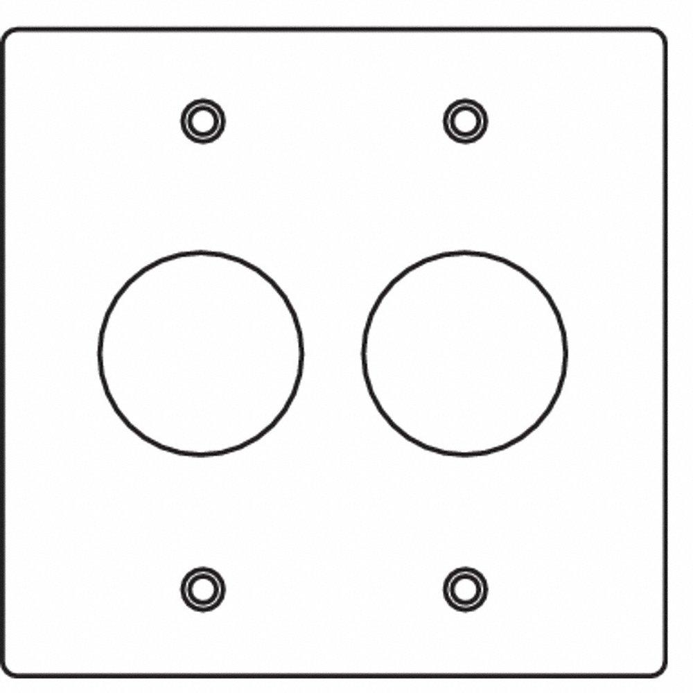 KILLARK 2FR Weatherproof Cover, 4 5/8 Inch Height, 4 9/16 Inch Width, 2 Gangs | CJ3UKX 49ZY11