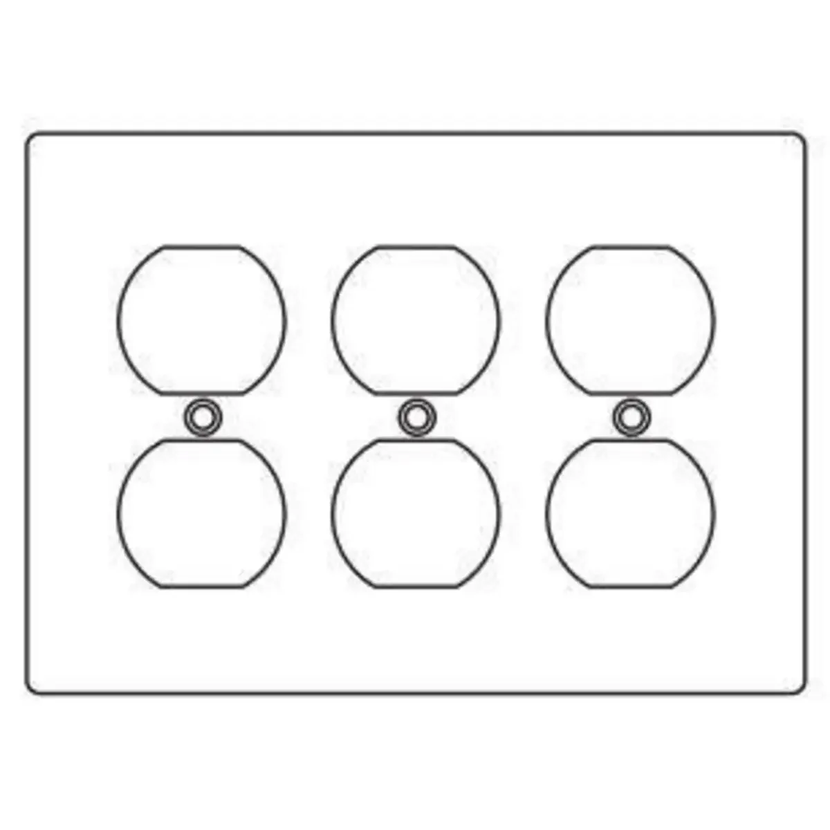 Fittings, Device Box Covers, Three Gang, 3 Duplex Receptacles