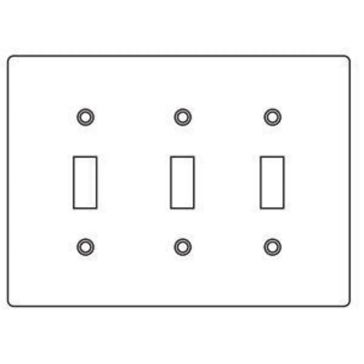 Cover, 3 Gang, 2 Toggle, Aluminum