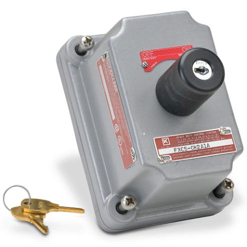 KILLARK FXCS-0K2A1A Single Selector Switch, Key-Operated, 2-Position, 1 N.O./1 N.C. Contact, Black | CV6XKT