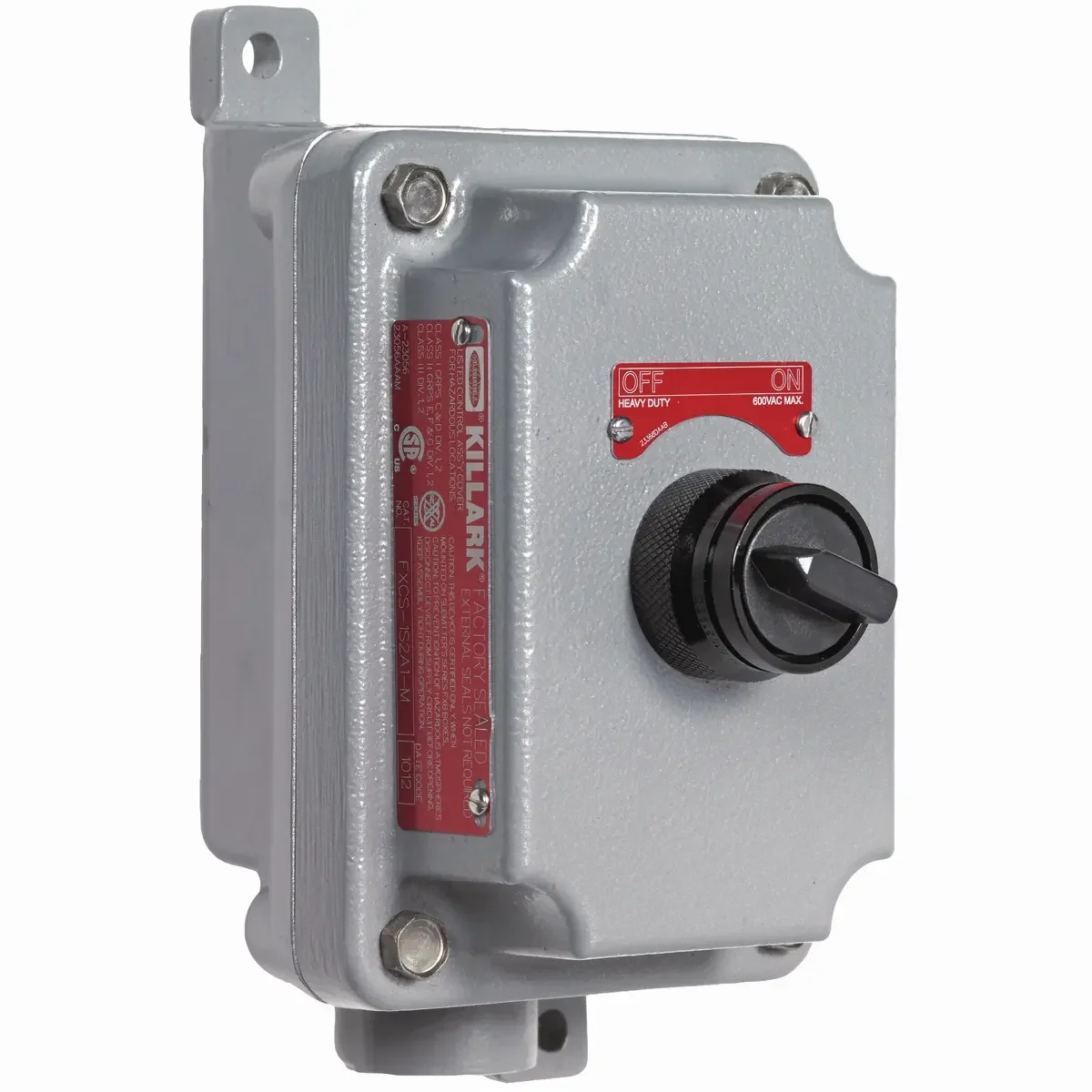 Al Dead-End Maintained Contact 2-Pos Selector Switch Ctrl Stn, Off-On/Blank Nameplate, Hub Size 3/4 Inch Size, 2No/2Nc