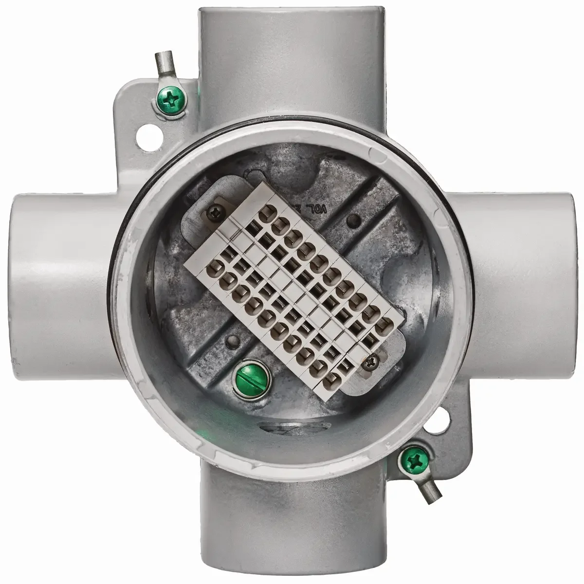 Round Body Terminal Box, Inch Size X Inch Size 3/4 Inch Size Hubs, 6Mm2 #10 Awg Panel Mount