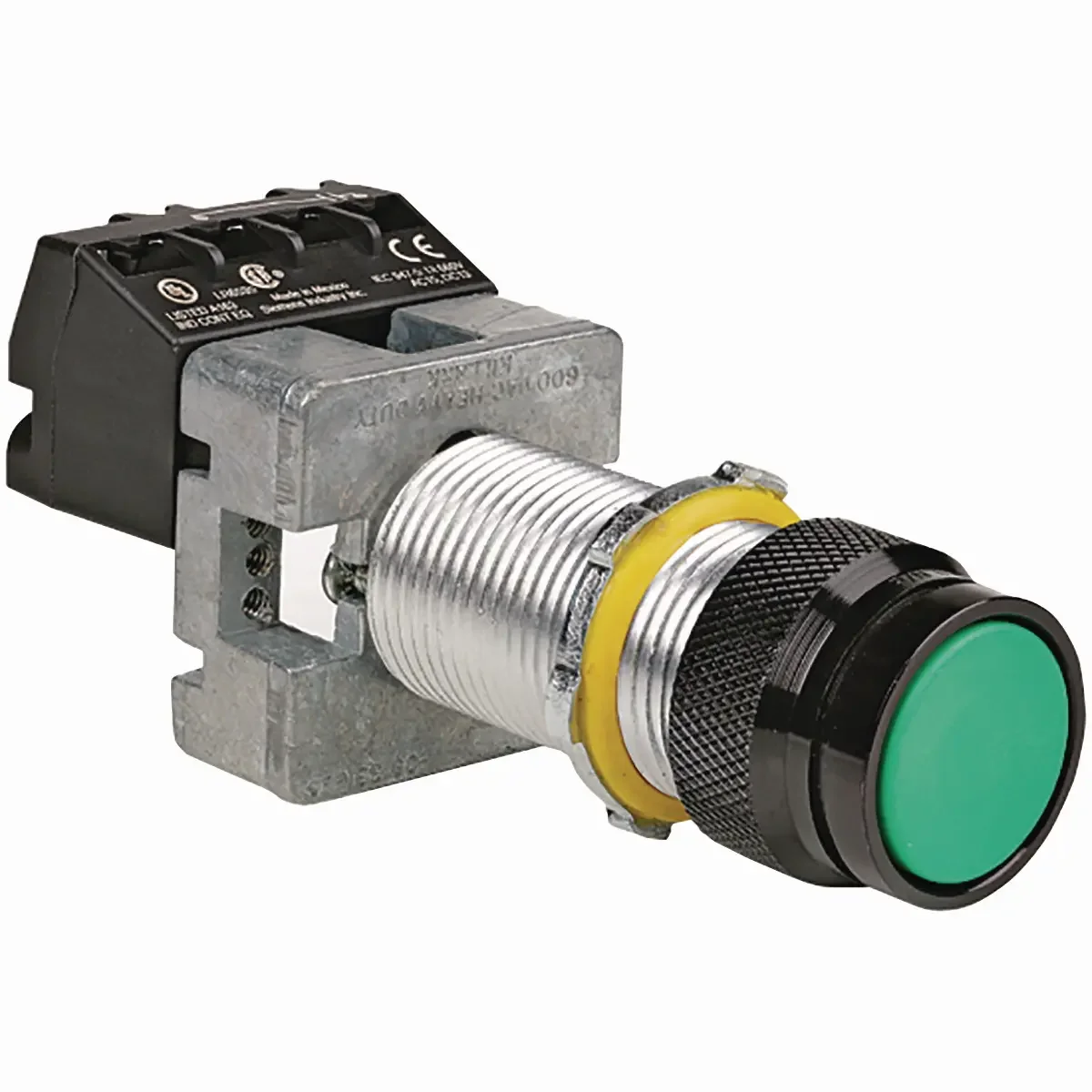 Long Momentary Contact Single Push Button Operator -Green Button