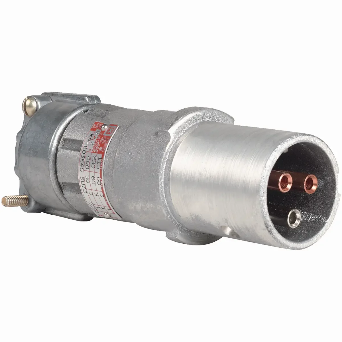 60 Amp Plug, E Type, 3P 4W Circuit, Grommet Range 1.125-1.375 Inch, 115/230Vac 60Hz- Rotate Right