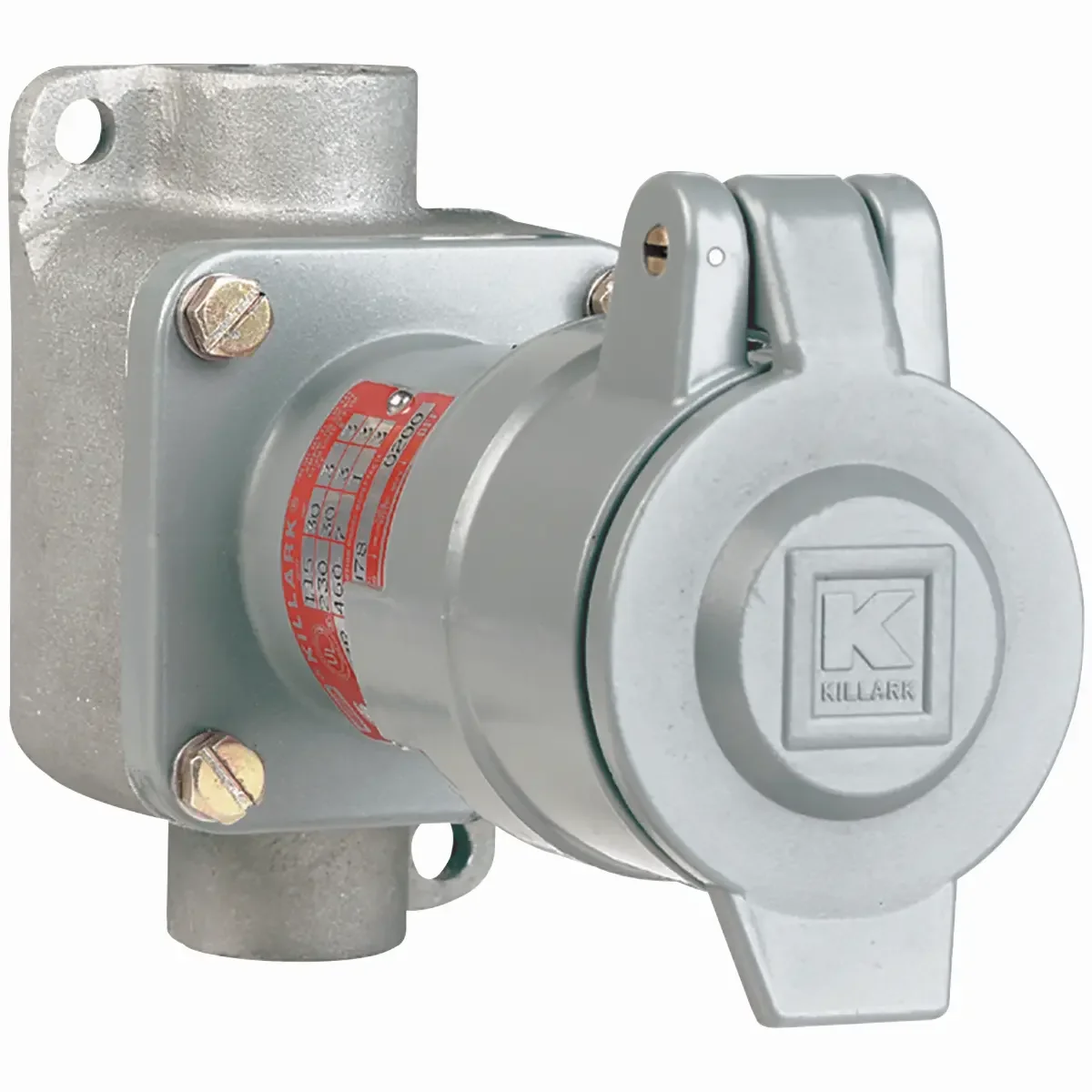 30 Amp Receptacle With Jlc Enclosure, 2P 3W Circuit- 115/230Vac At 60Hz, Hub Size 1/2 Inch