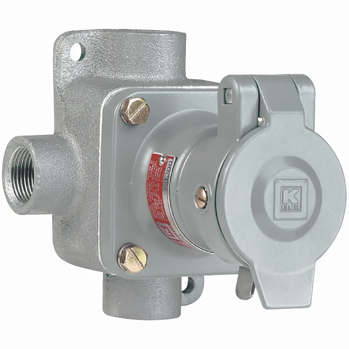 20 Amp Receptacle With Enclosure, 2P 3W Circuit- 115/230Vac At 60Hz, Hub Size 3/4 Inch