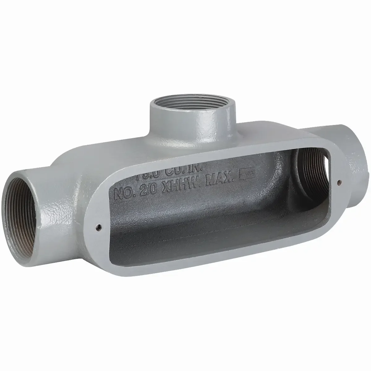 3-1/2 Inch Size T Hub, Aluminum Conduit Body