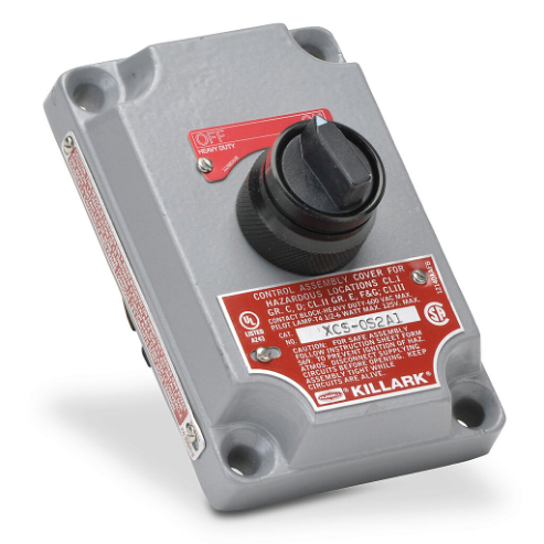 KILLARK XCS-0S2A1 Single Selector Switch, Knob, 2-Position, 1 N.O./1 N.C. Contact, Black | CV6XLV