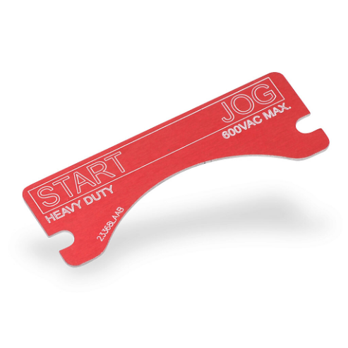 KILLARK XCSNP-START-JOG Legend Plate, Aluminum, Rectangular, Red Background, White Engraved Text | CV6TLJ