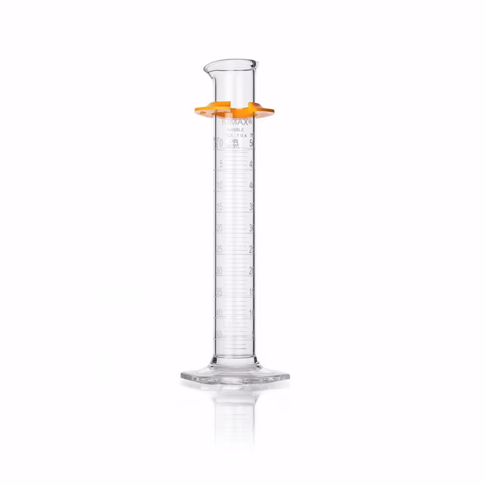 Graduated Cylinder, Class B, with White Double Metric Scale and Bumper, 100 ml