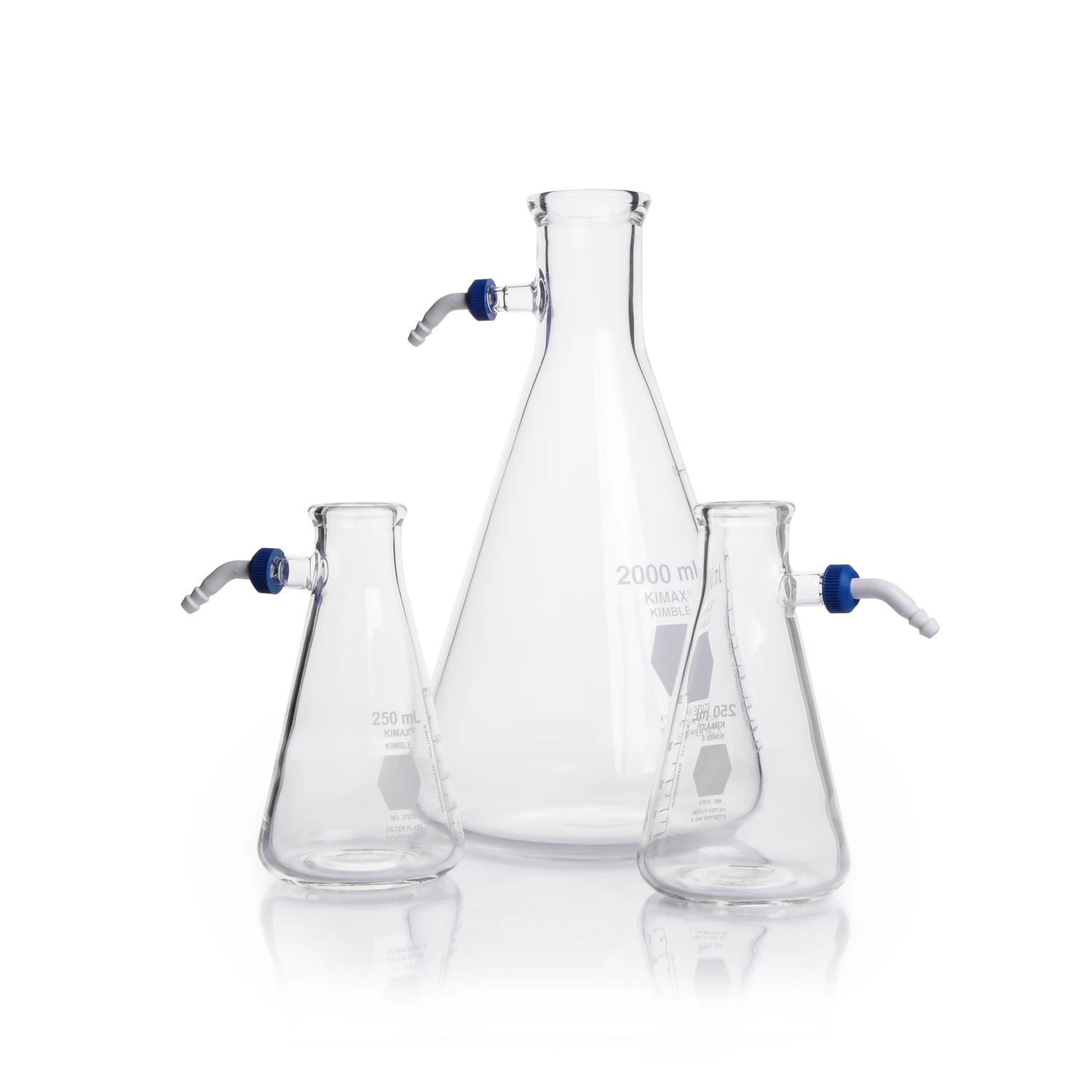 KIMBLE CHASE 27070-250 Filter Flask, 250ml Capacity, 50 to 250ml Graduation Range, Stopper, 2Pk | CJ2ENF 52NG76