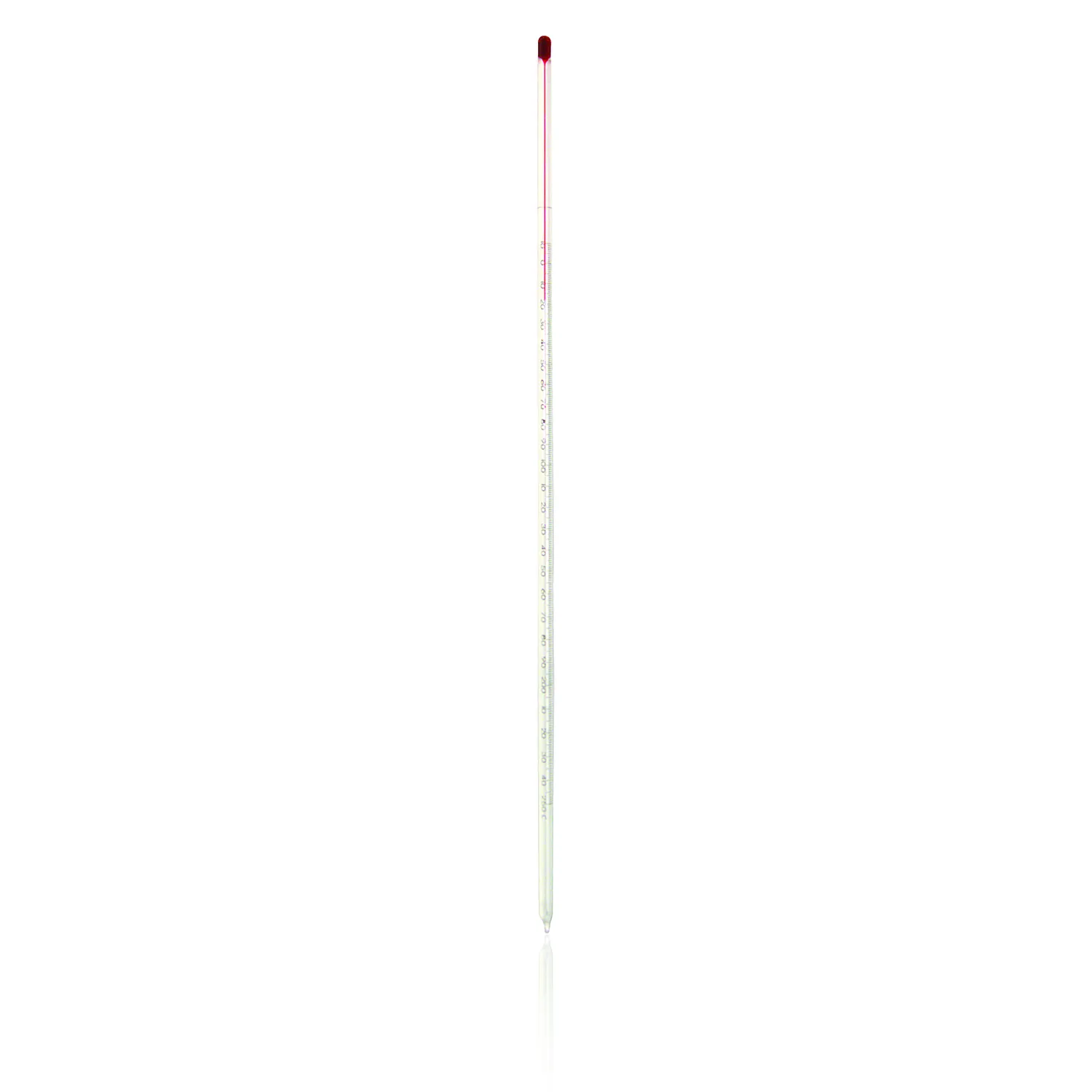 Non-Mercury Partial I immersion Thermometer, 76 mm, with White Back, Range -10 to 250 DegC