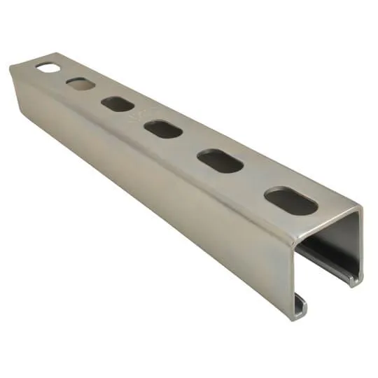 Channel, Silvergalv/Electro-Galvanized Finish, Half-Slotted Type, 9/16 X 7/8 In Slot Size