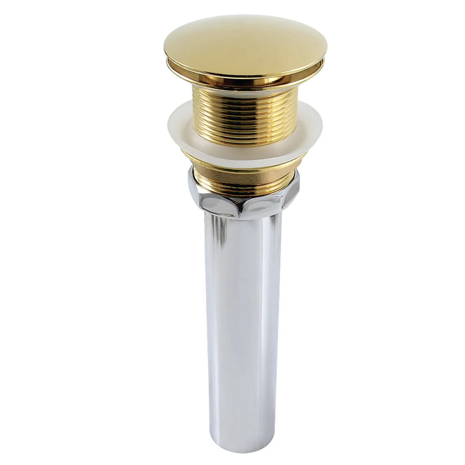 Brass Pop Up Drain for Cast Iron Utility Sink, Polished Brass