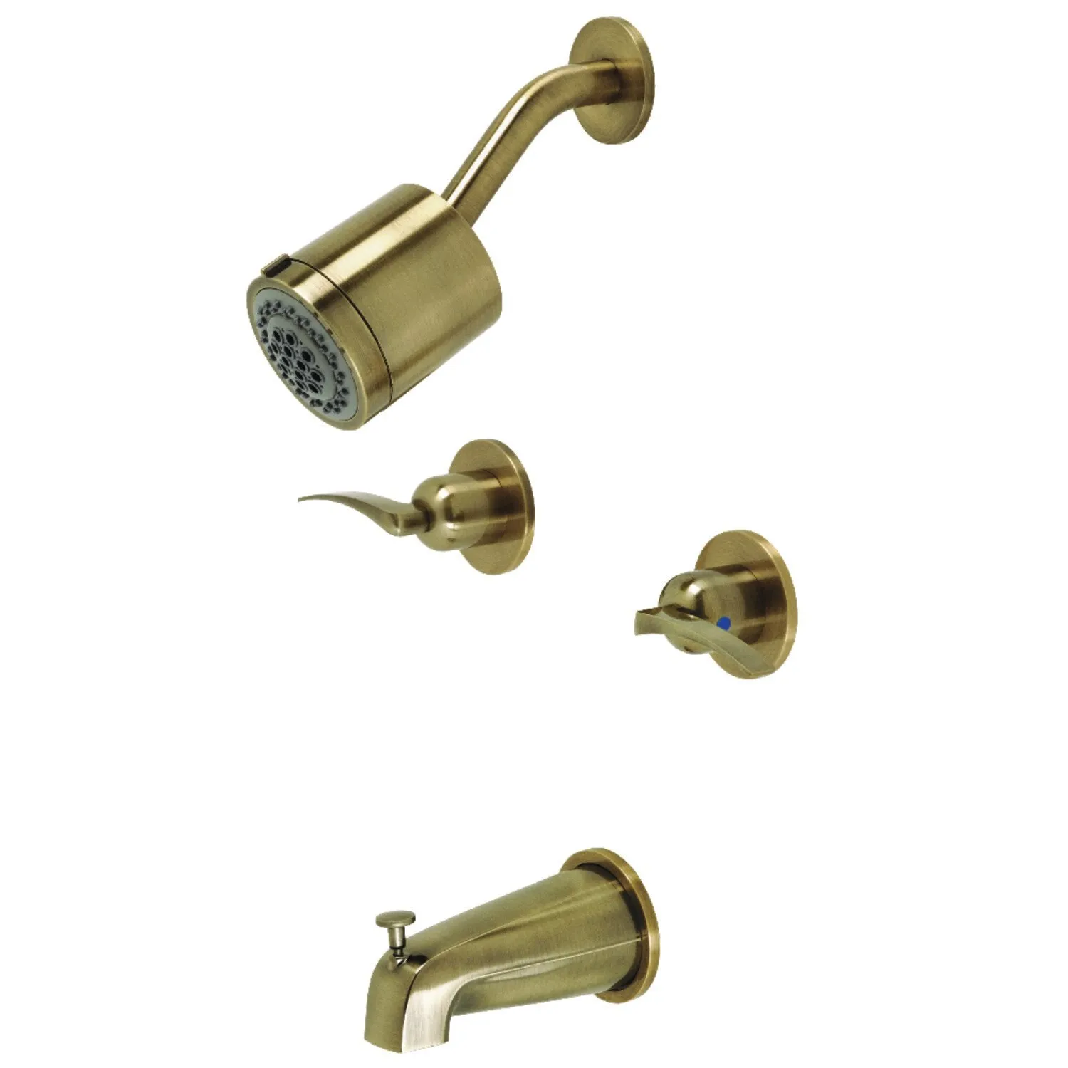 KINGSTON BRASS KBX8143EFL Tub and Shower Faucet, Antique Brass, Wall Mount | CY8LZJ