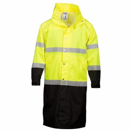 KISHIGO RWJ108-L-XL Lime Hi-vis Long Rain Jacket | CR7EFF 806GP7