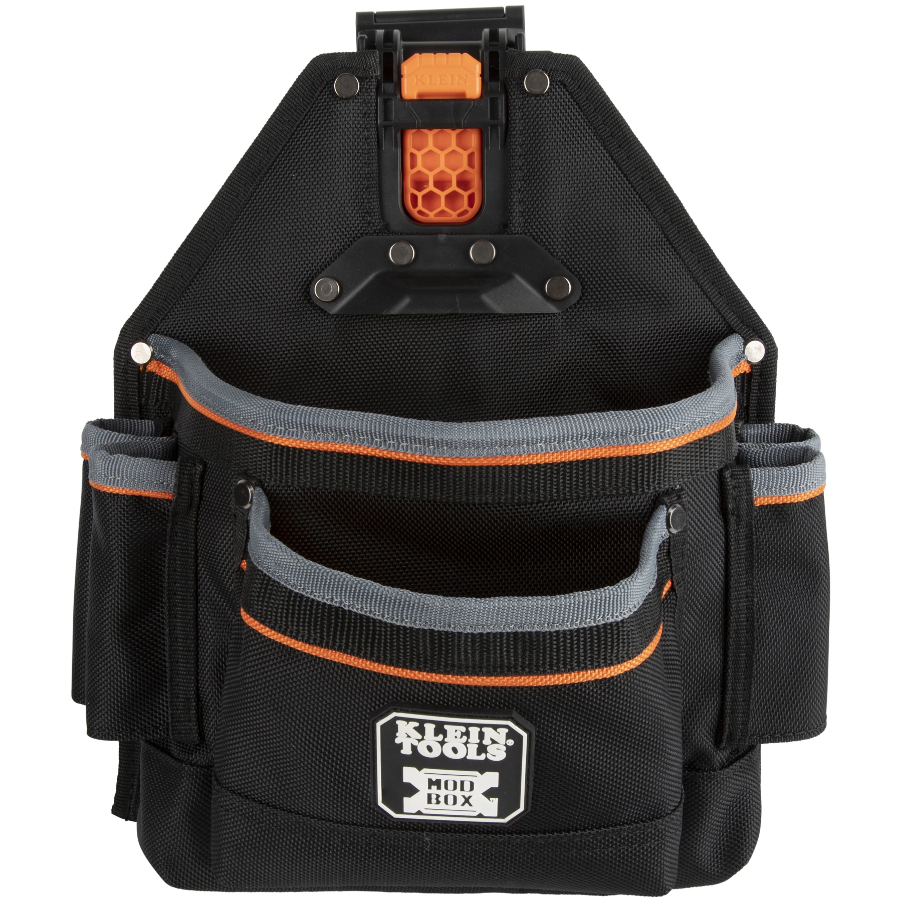 Tool Pouch, 11 Inch W x 5 Inch D x 12 1/4 Inch H, 9 Pockets, For 2 1/2 Inch Belt Wd, Clip