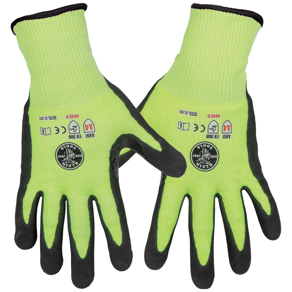 KLEIN TOOLS 60198 Cut Resistant Glove, Cut Level 4, Touchscreen Capable, Extra Large, 2 Pack | CF3QTR 60198-9