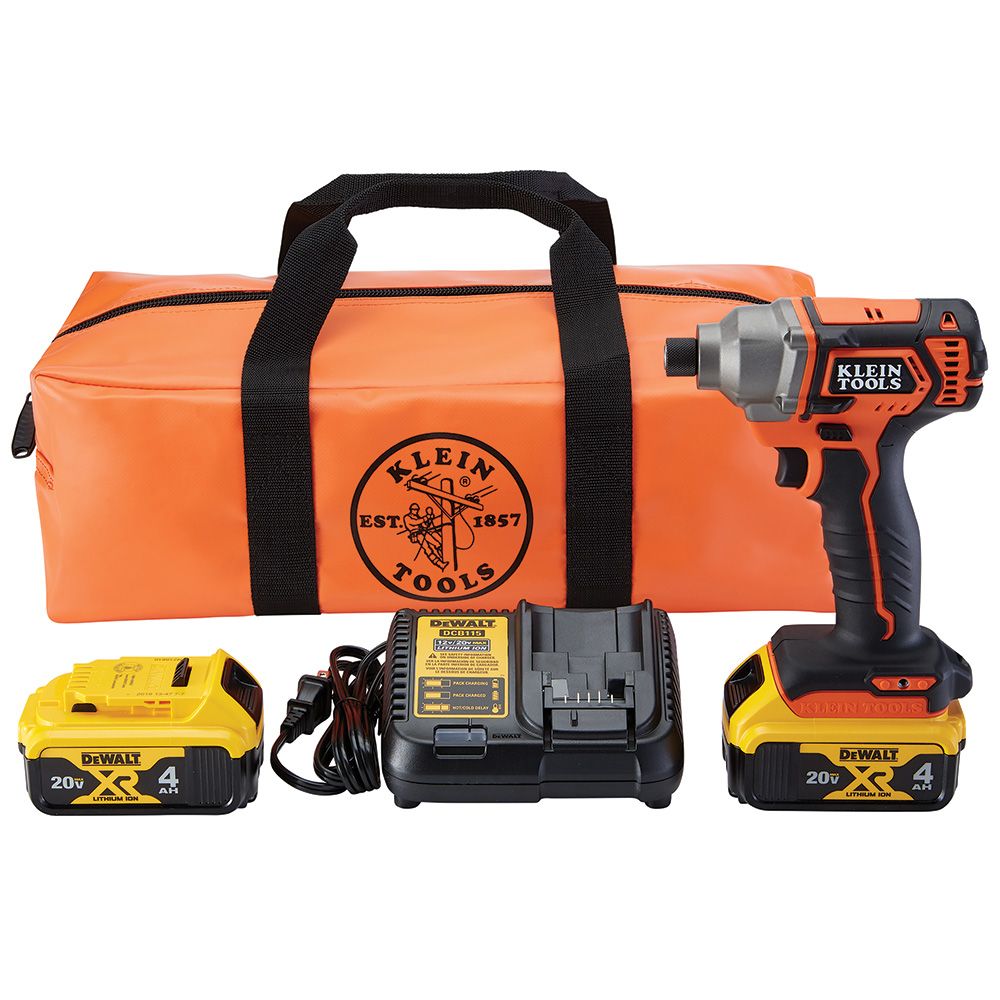 Compact Impact Driver Kit, Battery Operated, Hex Drive 1/4 Inch