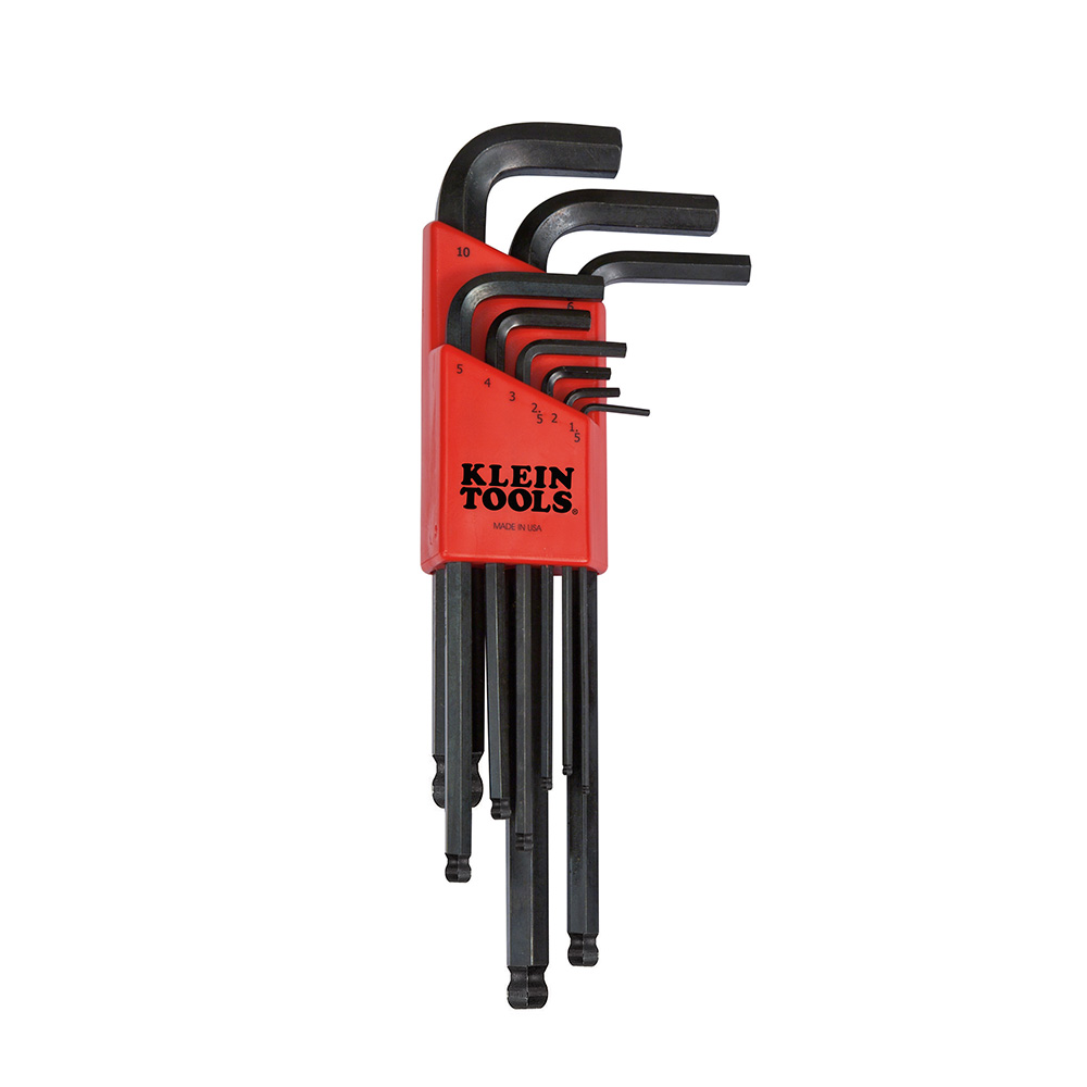 KLEIN TOOLS BLMK10 L-Style Ball End Hex Key Caddy Kit, 9 Pack | CE4XXM 33206-7