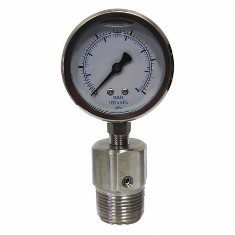 KODIAK CONTROLS KC301L25100/DSF14-M Compound Gauge, 0 To 100 PSI, Kc301/Dsm35Flush, 2 1/2 Inch Dial | CR7KFQ 45MU07