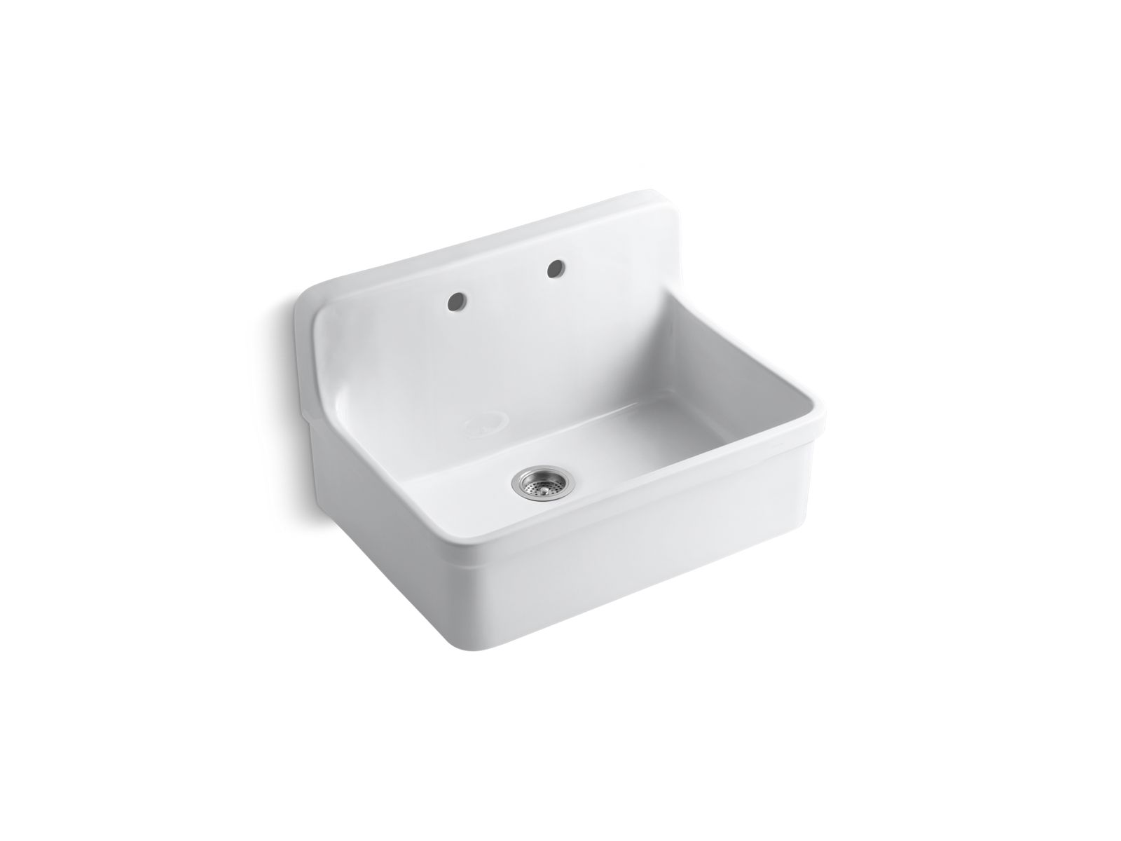 Farmhouse Kitchen Sink, 30 inch Top Wall Mount Single Bowl, White