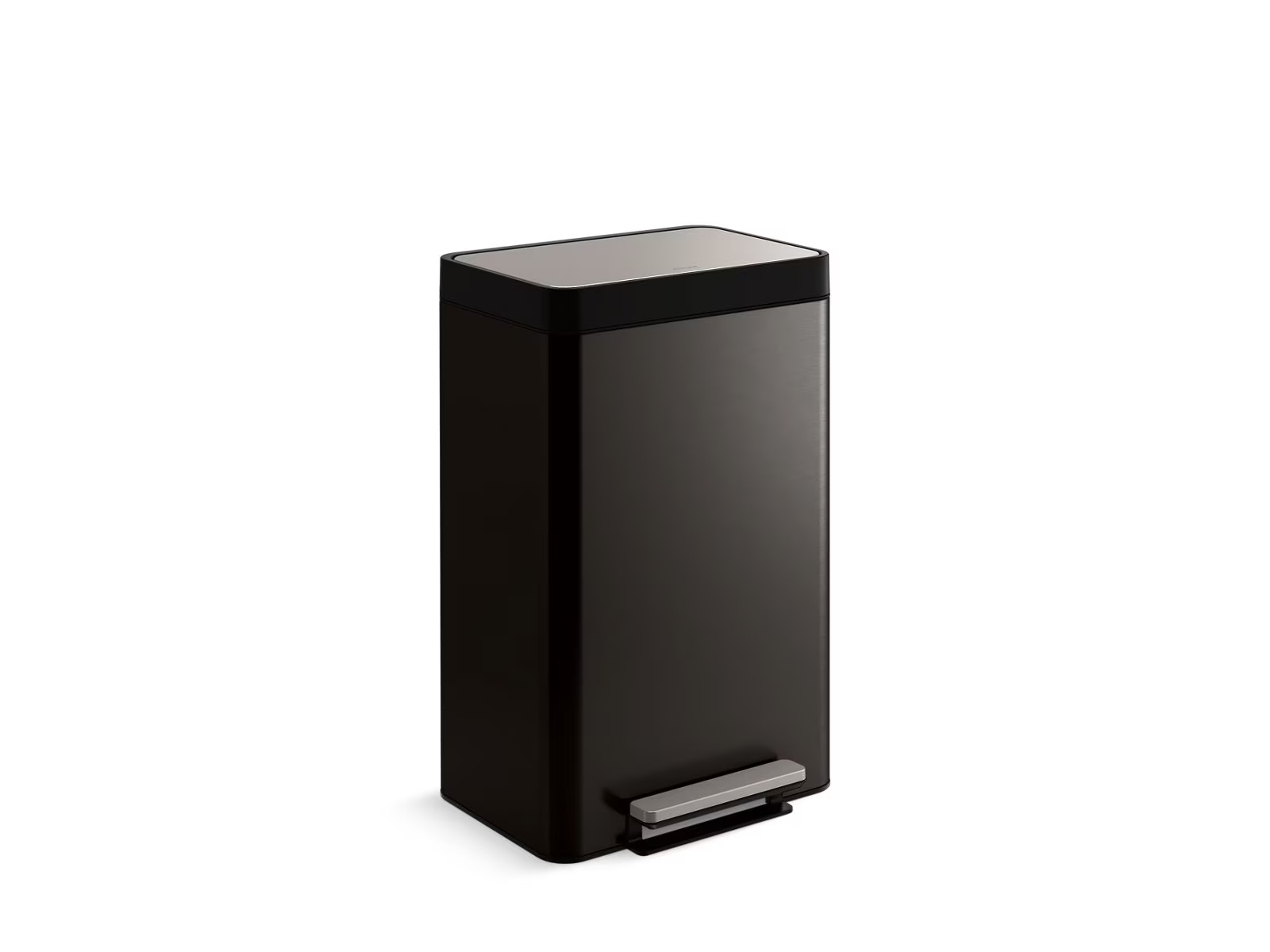 Step Trash Can, Black, Stainless
