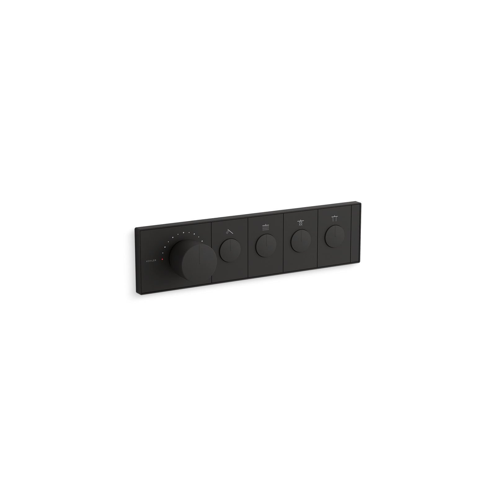 Thermostatic Valve Control, Four Outlet Recessedol, Matte Black