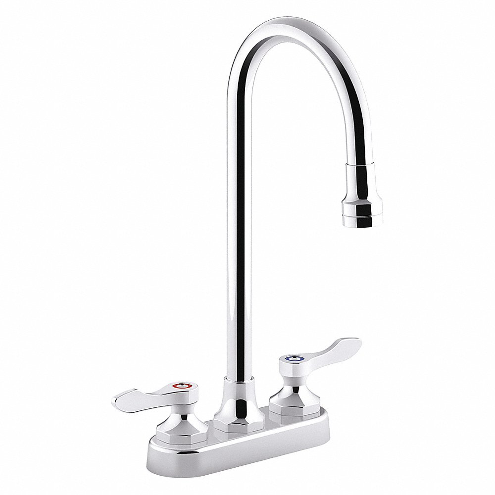 KOHLER K-400T70-4AKA-CP Gooseneck, Manual Faucet Activation, 1.0 Gpm | CF2BQE 493J99