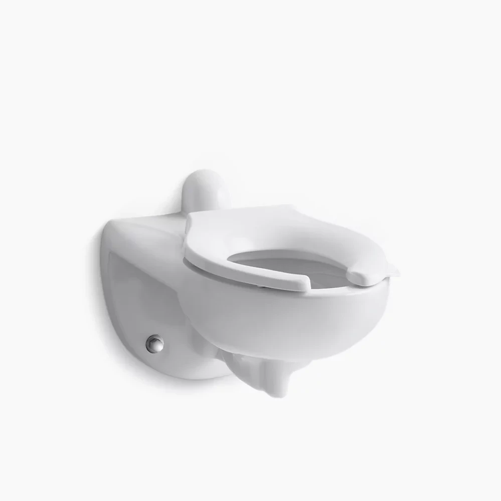 Toilet Bowl, 1.28 to 1.6 gpf, Flush Valve, Wall Mount, Elongated, White