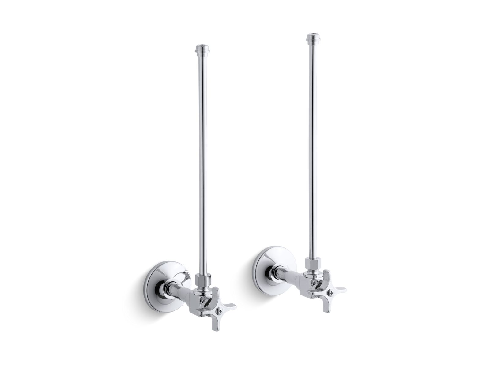 Pair NPT Angle Supply With Stop, 3/8 inch Size, Polished Chrome